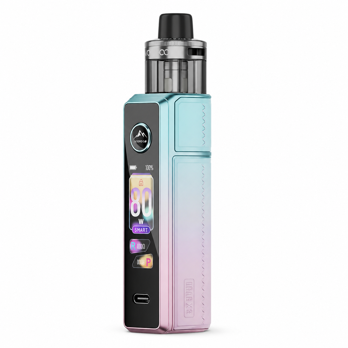 VOOPOO Drag X3 pod mod system with cherry pink finish, featuring a compact design and adjustable airflow.