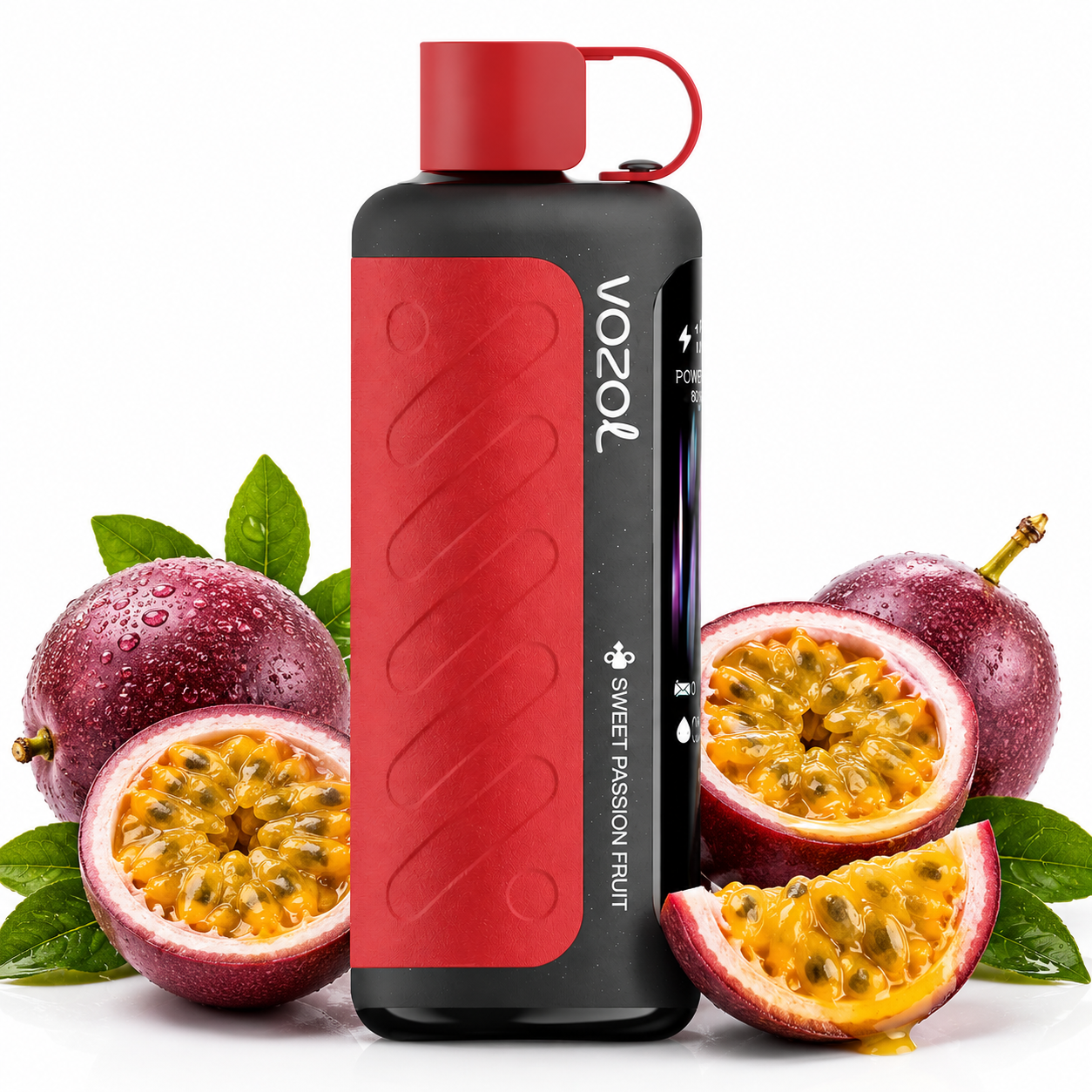 VOZOL GEAR HOOKAH disposable vape with sweet passion fruit flavor, 40,000 puffs, featuring colorful packaging and sleek design.