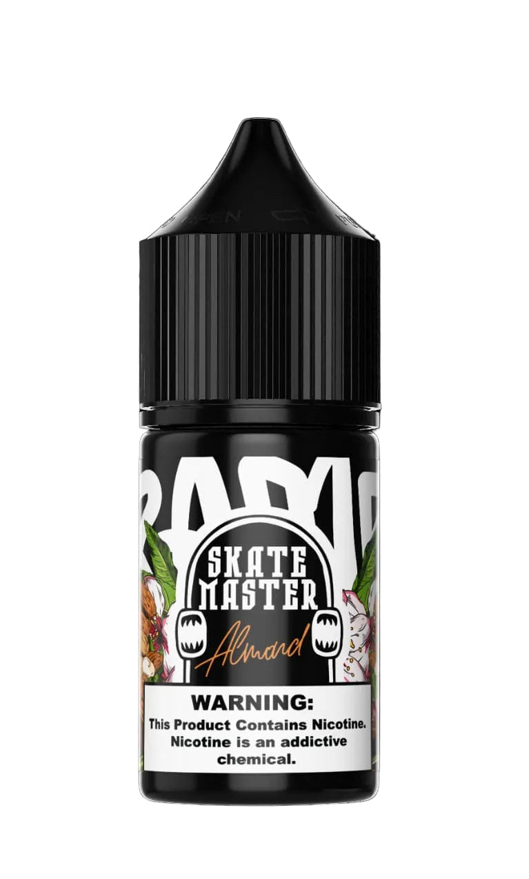 Vape juice bottle with 'Skate Master' branding on a black background