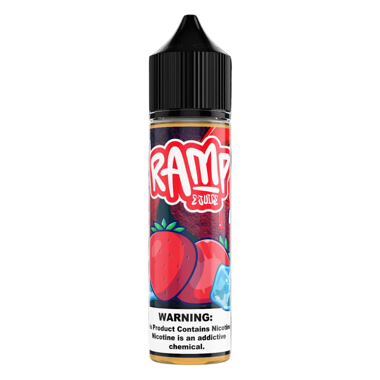 Vape juice bottle with 'RAM' branding on a black background