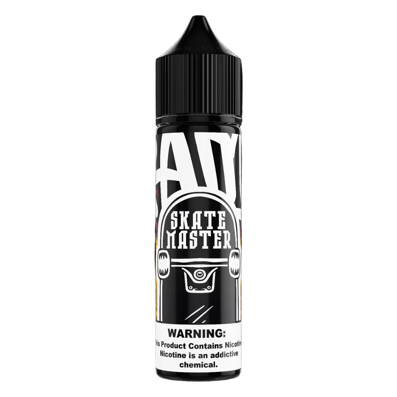 Vape juice bottle labeled 'Skate Master' with a black cap on a white background