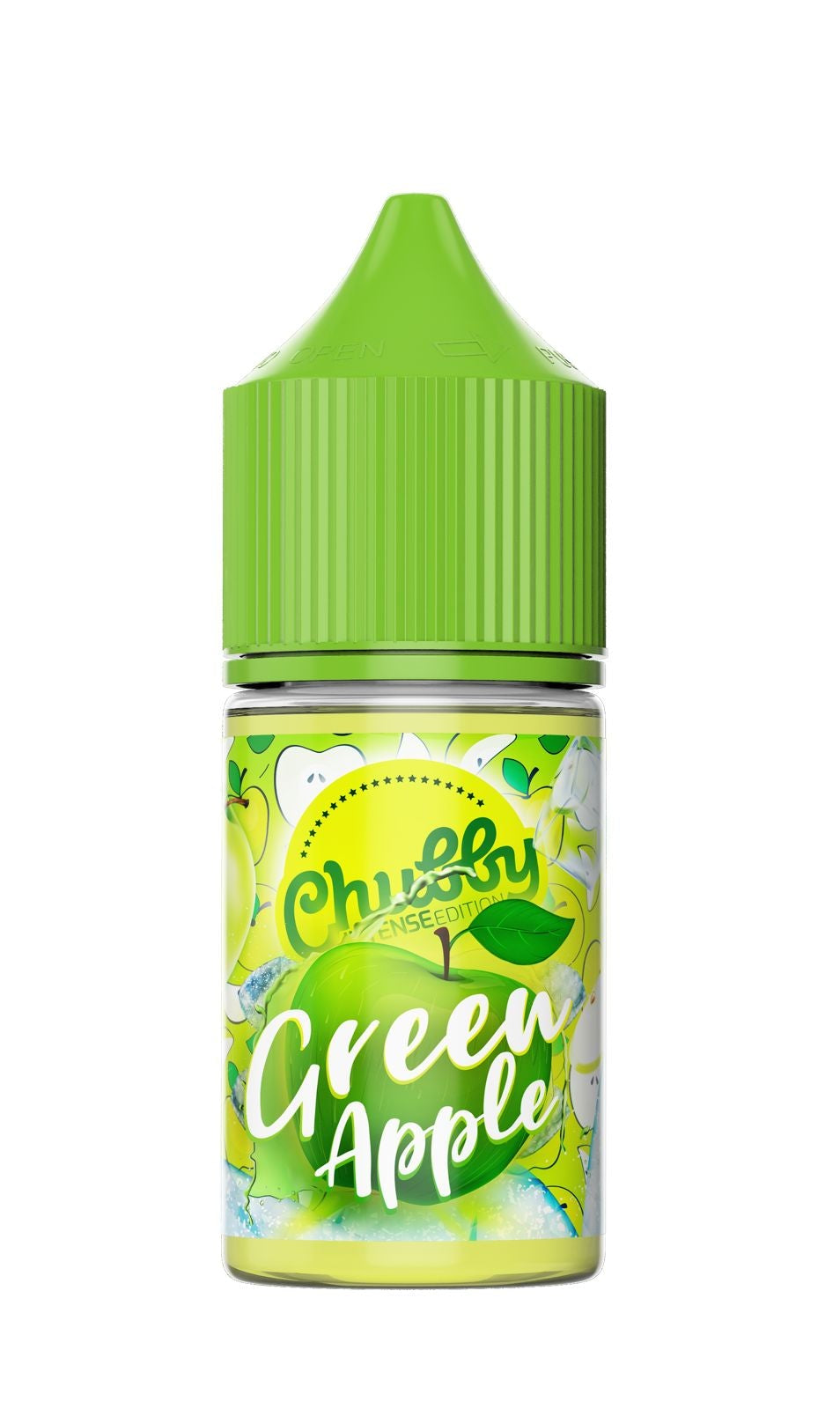 Chubby Gorilla Green Apple vape juice bottle on a white background