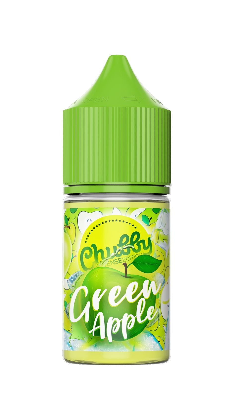 Chubby Gorilla Green Apple vape juice bottle on a white background