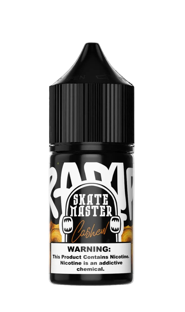 Vape juice bottle with 'Skate Master' branding on a black background