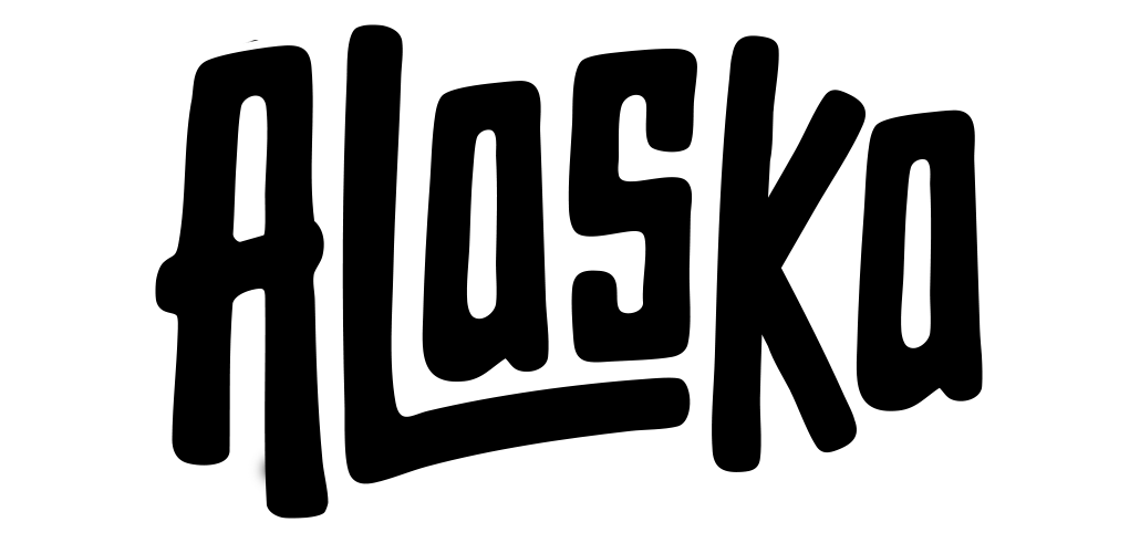Black 'Alaska' text on a white background