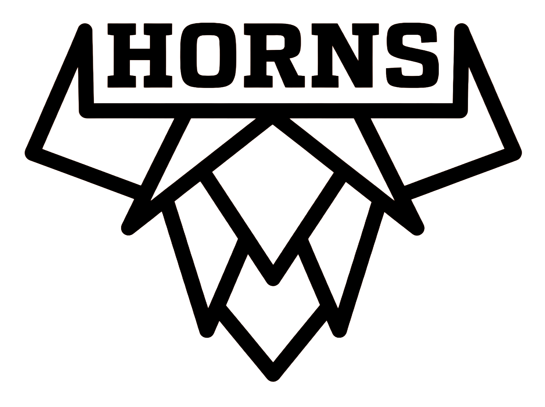Black 'Horns' logo on a white background