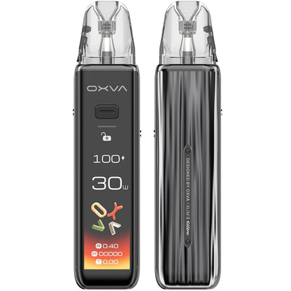 OXVA vaping device in metal gray on a white background