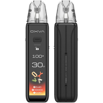 OXVA vaping device in midnight black on a white background