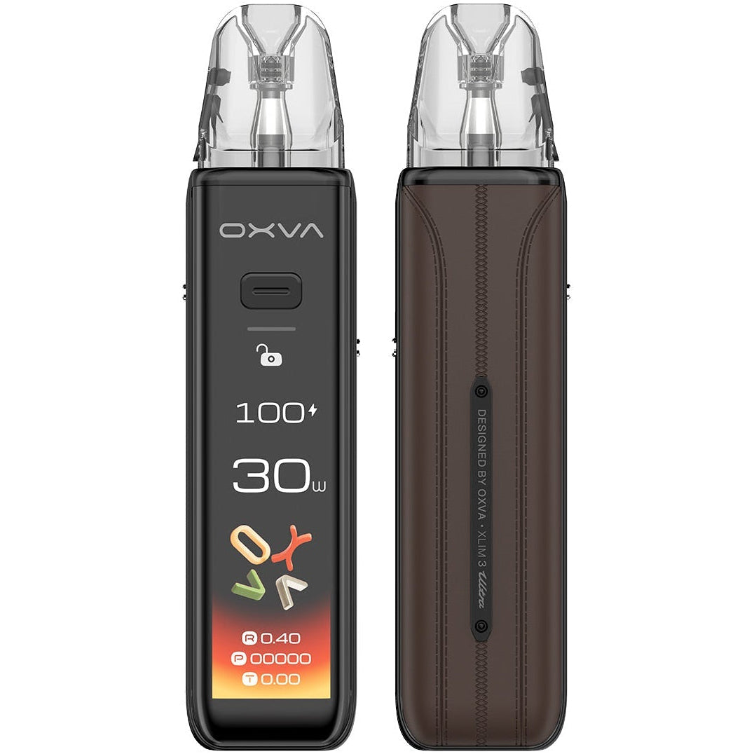 OXVA vaping device in mocha brown on a white background