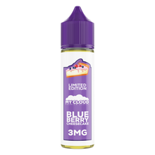 MY CLOUD Blueberry Cheesecake e-liquid bottle, 60ml, featuring blueberry and cheesecake flavor profile in a clear plastic bottle