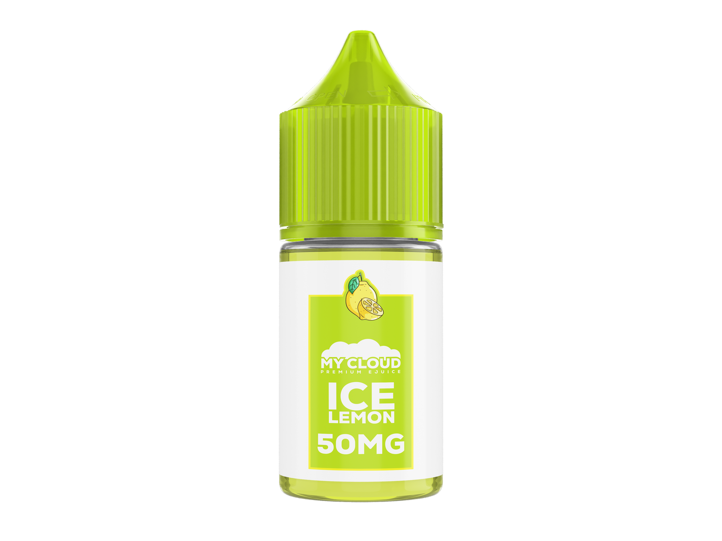 MY CLOUD Ice Lemon Salt e-liquid bottle with lemon flavor and salt nicotine, 30ml, 30mg strength.