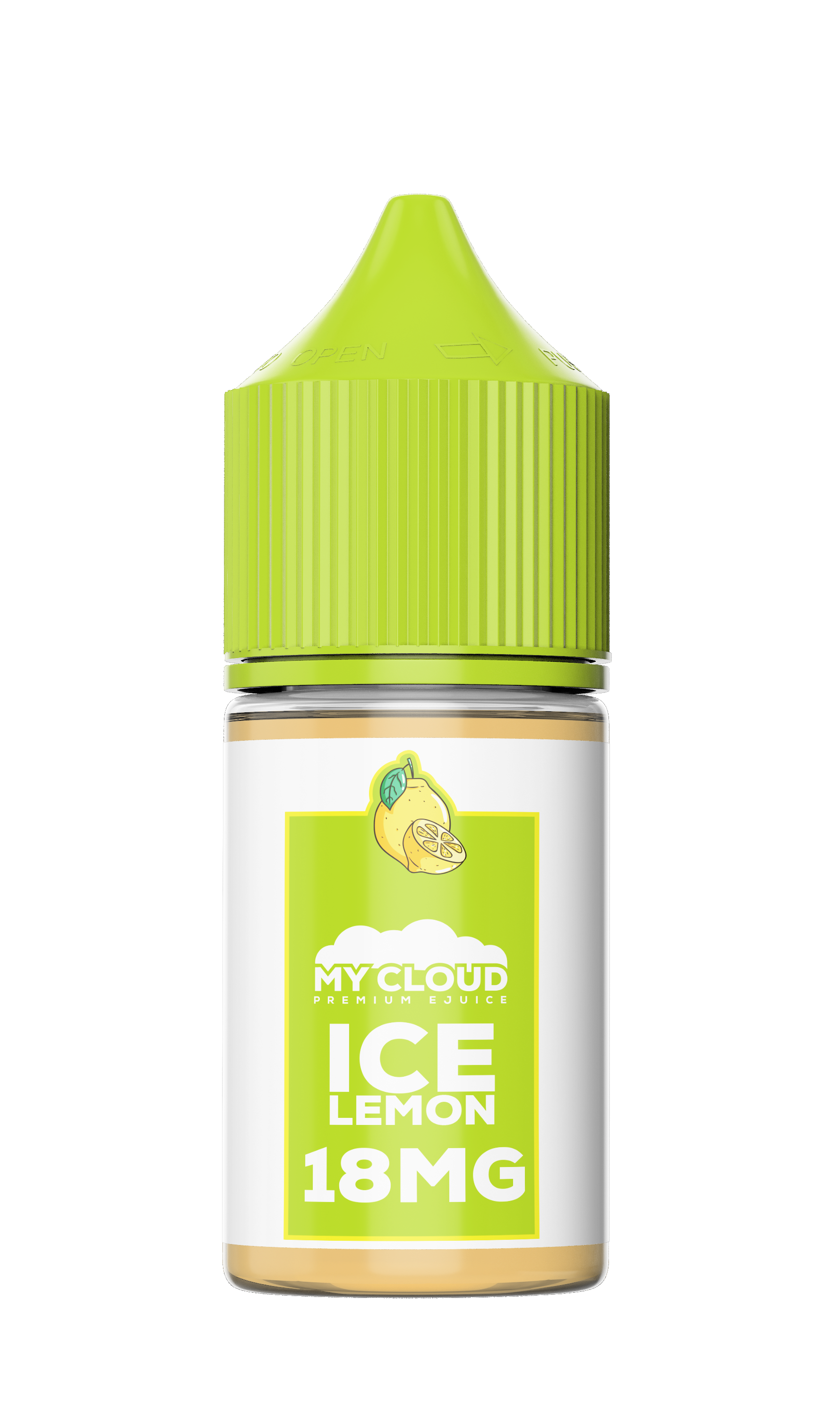 MY CLOUD Ice Lemon MTL e-liquid bottle with lemon flavor and menthol cooling effect, 30ml bottle with 6mg nicotine strength