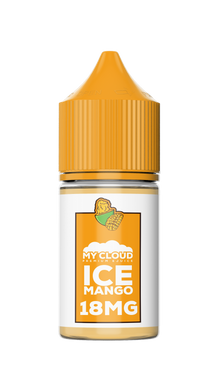 MY CLOUD Ice Mango MTL e-liquid bottle with flavor label, 30ml size, featuring mango and cool menthol design.