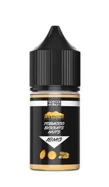 MY CLOUD Tobacco Biscuits Nuts e-liquid bottle with 30ml size and 6mg nicotine, featuring tobacco, biscuit, and nut flavor profile.