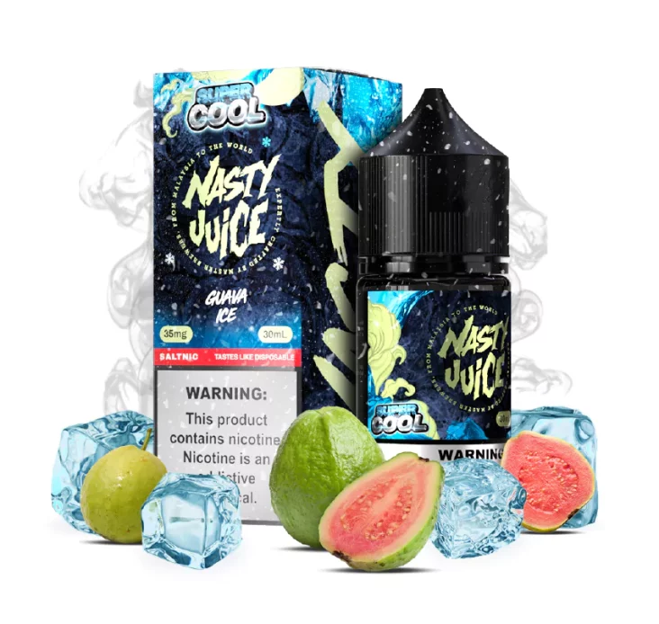 NASTY JUICE Guava Ice salt e-liquid bottle, 30ml, 35mg nicotine, featuring tropical guava flavor with cool menthol ice notes.