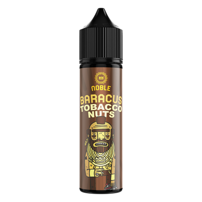 NOBLE BARACUS Tobacco Nuts MTL e-liquid bottle with label showing tobacco and nut flavor profile, 60ml size, 6mg nicotine.