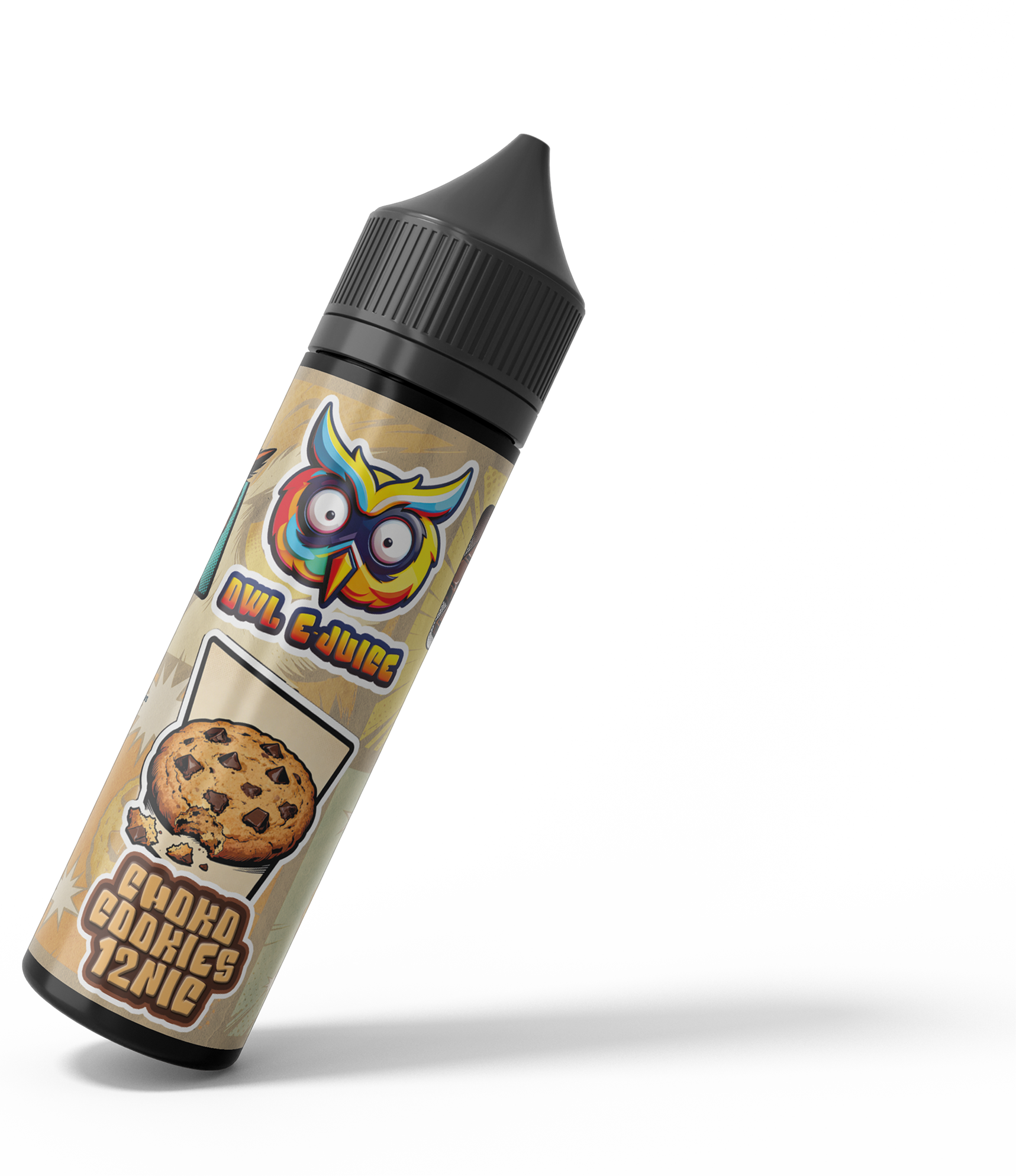 OWL E-JUICE Choko Cookies 60ml MTL e-liquid bottle featuring chocolate cookie flavor and 9mg nicotine strength.