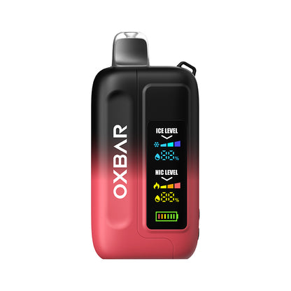 OXBAR ICE-NIC CONTROL disposable vape with strawberry watermelon flavor, 35K puffs, salt nicotine, in sleek design.