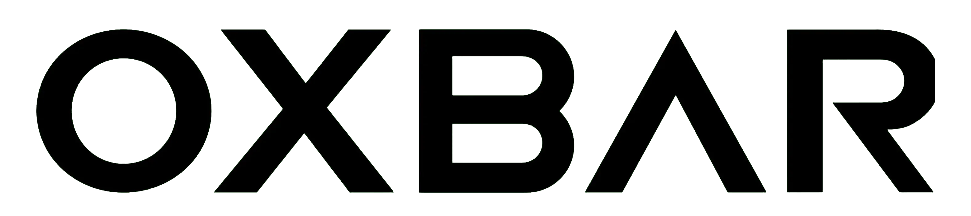 Black 'OXBAR' logo on a white background