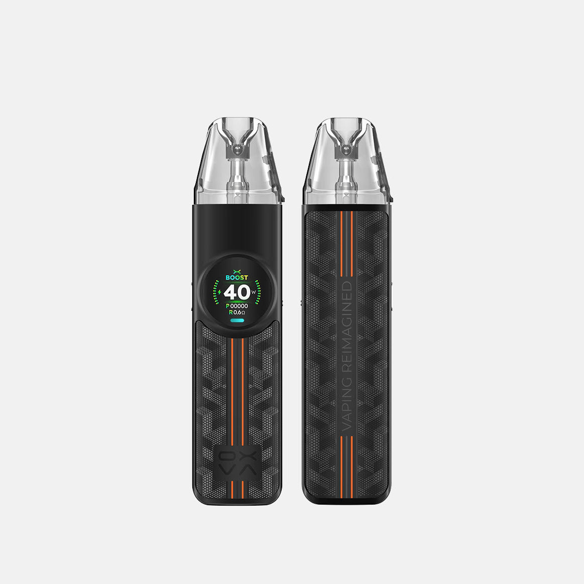 OXVA NeXLIM Series pod system in chequered gray, compact and sleek vape device for on-the-go use.