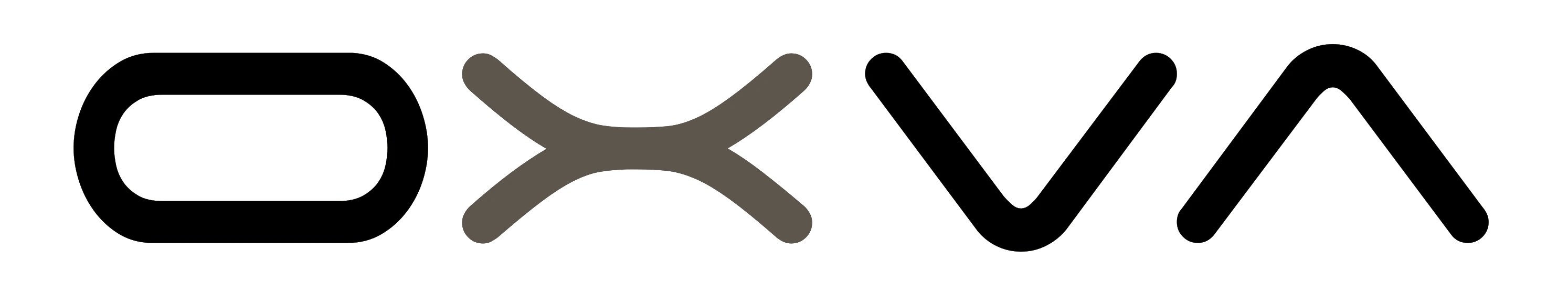 Black and gray logo with abstract shapes