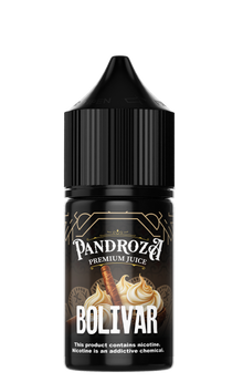 Pandroza Bolivar MTL e-liquid bottle with 30ml size and 6mg nicotine, featuring a clear label and cap.