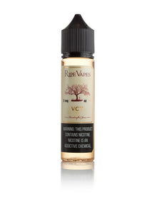Ripe Vapes VCT MTL e-liquid bottle with 12mg nicotine, 60ml size, featuring vibrant label design and dropper cap.