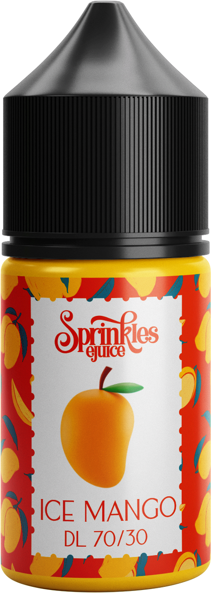 Sprinkles Ice Mango e-liquid bottle, 30ml, 3mg nicotine strength, featuring mango flavor with icy cool notes.
