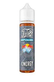 Bottle of THE FRISKY SUPERCOOL ENERGY 60ml E-Liquid by THE FRISKY E-JUICE, featuring vibrant packaging and 9mg nicotine strength.