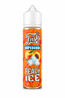 Bottle of THE FRISKY SUPERCOOL PEACH ICE E-Liquid by THE FRISKY E-JUICE, 60ml, MTL vape juice with peach and cooling flavor.