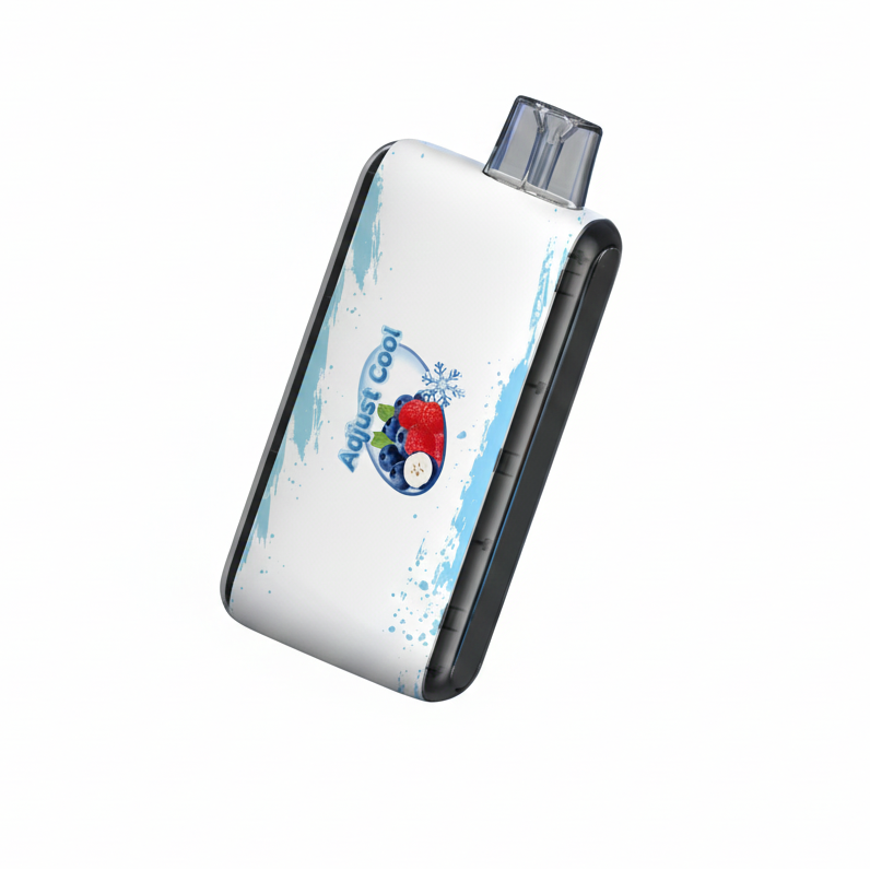 TOKYO ADJUST COOL 50K disposable vape with Blueberry Raspberry flavor, featuring a sleek blue design and compact size.