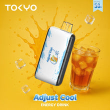TOKYO ADJUST COOL 50K disposable energy drink with 50,000 puffs, featuring a sleek design and 50mg salt content.