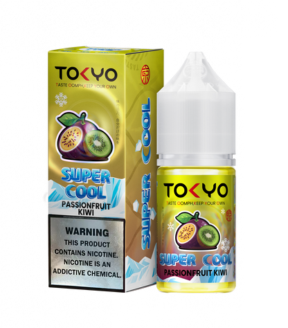 TOKYO E-JUICE Super Cool Passion Fruit Kiwi 30ml salt e-liquid, vibrant fruit flavor, for vaping devices