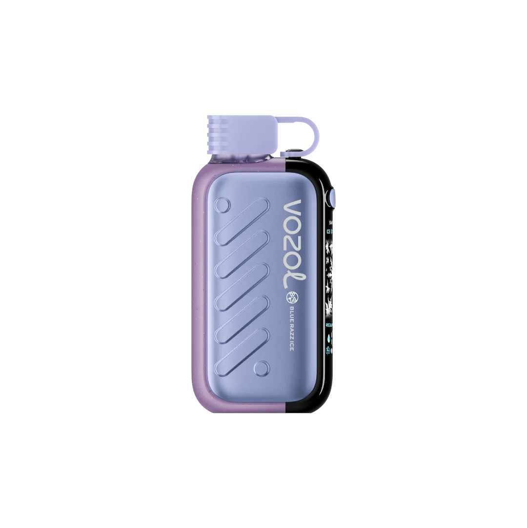VOZOL GEAR ICE&SWEET Blue Razz Ice disposable vape with 50,000 puffs, salt nicotine, sleek blue design.
