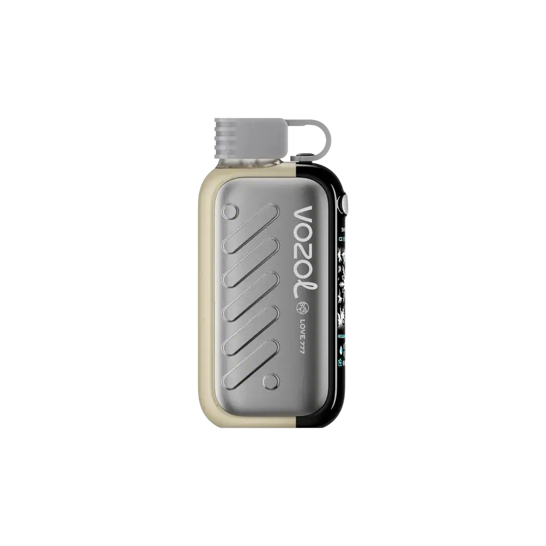 VOZOL GEAR ICE&SWEET disposable vape with Love 777 flavor, 50K puffs, 50mg salt nicotine, featuring sleek design and branding.