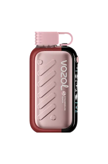 VOZOL GEAR ICE & SWEET disposable vape with strawberry, watermelon, and peach flavor, 50K puffs, 50mg salt nicotine.