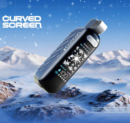 VOZOL GEAR ICE&SWEET Blue Razz Ice disposable vape with 50K puffs, featuring colorful packaging and a sleek design.