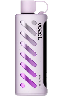 VOZOL GEAR SHISHA Disposable vape with Grape Ice flavor, 25K puffs, showing colorful packaging and sleek design