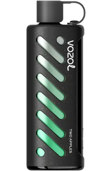 VOZOL GEAR SHISHA disposable vape with two apple flavor, 25,000 puffs, featuring sleek design and brand logo.