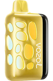 VOZOL RAVE 40K Peach Mango disposable vape with pink and orange packaging, showing the product and flavor details.