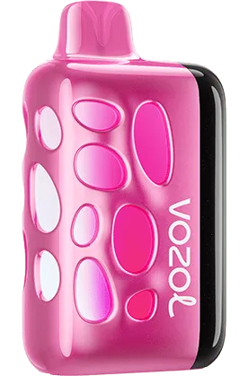 VOZOL RAVE 40K disposable vape with Strawmelon Peach flavor, 50mg salt nicotine, shown in a sleek, compact device.