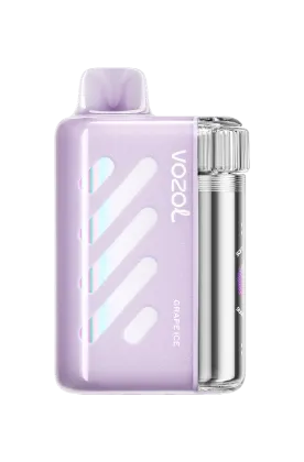 VOZOL Vista Series disposable vape with Grape Ice flavor, 40,000 puffs, 50mg salt nicotine, sleek design.