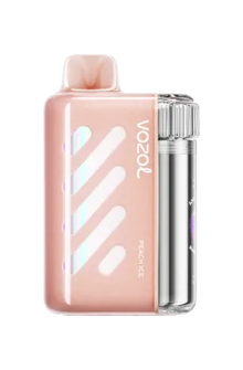 VOZOL VISTA Series Peach Ice disposable vape with 40,000 puffs, 50mg salt nicotine, in a sleek, compact design.