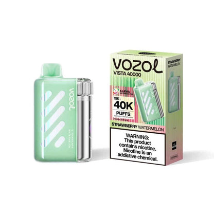 VOZOL Vista 40K Puff Strawberry Watermelon disposable vape from VOZOL VISTA SERIES with salt nicotine, showing the colorful device.